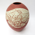 Louise Darby, British studio pottery stoneware vase, dolphin design, c2010