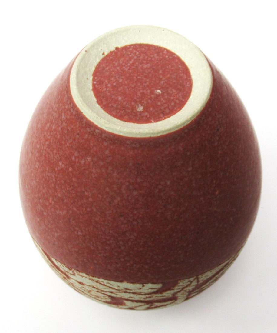 Louise Darby, British studio pottery stoneware vase, dolphin design, c2010