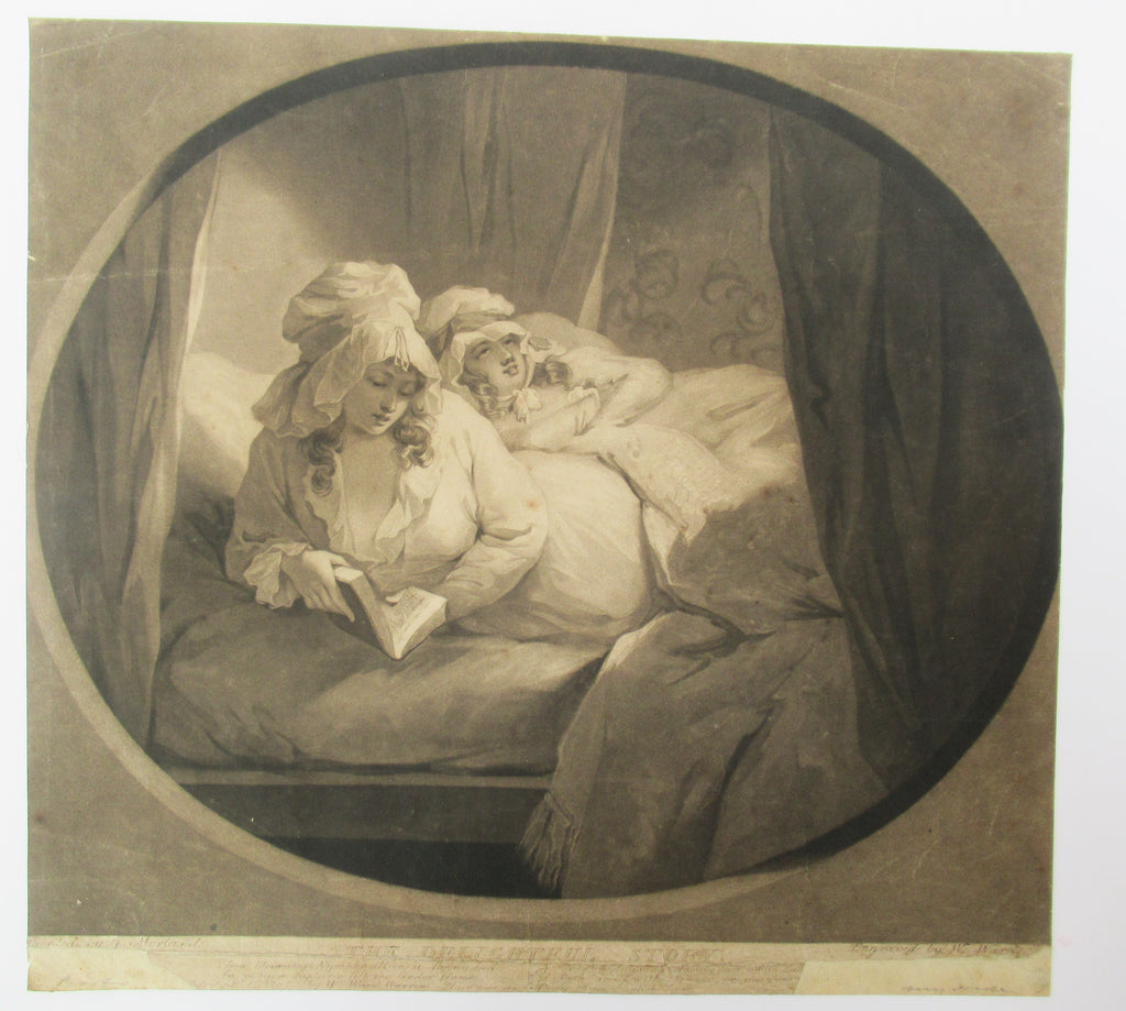 Antique first issue 1787 print William Ward/George Morland, The Delightful Story