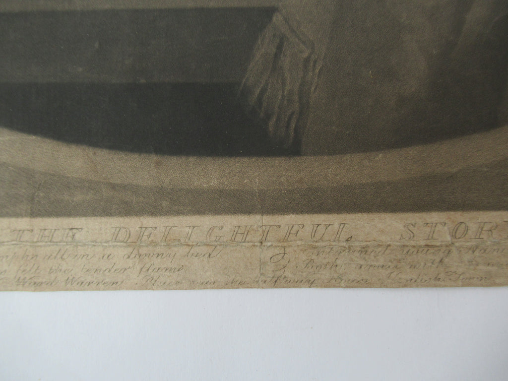 Antique first issue 1787 print William Ward/George Morland, The Delightful Story