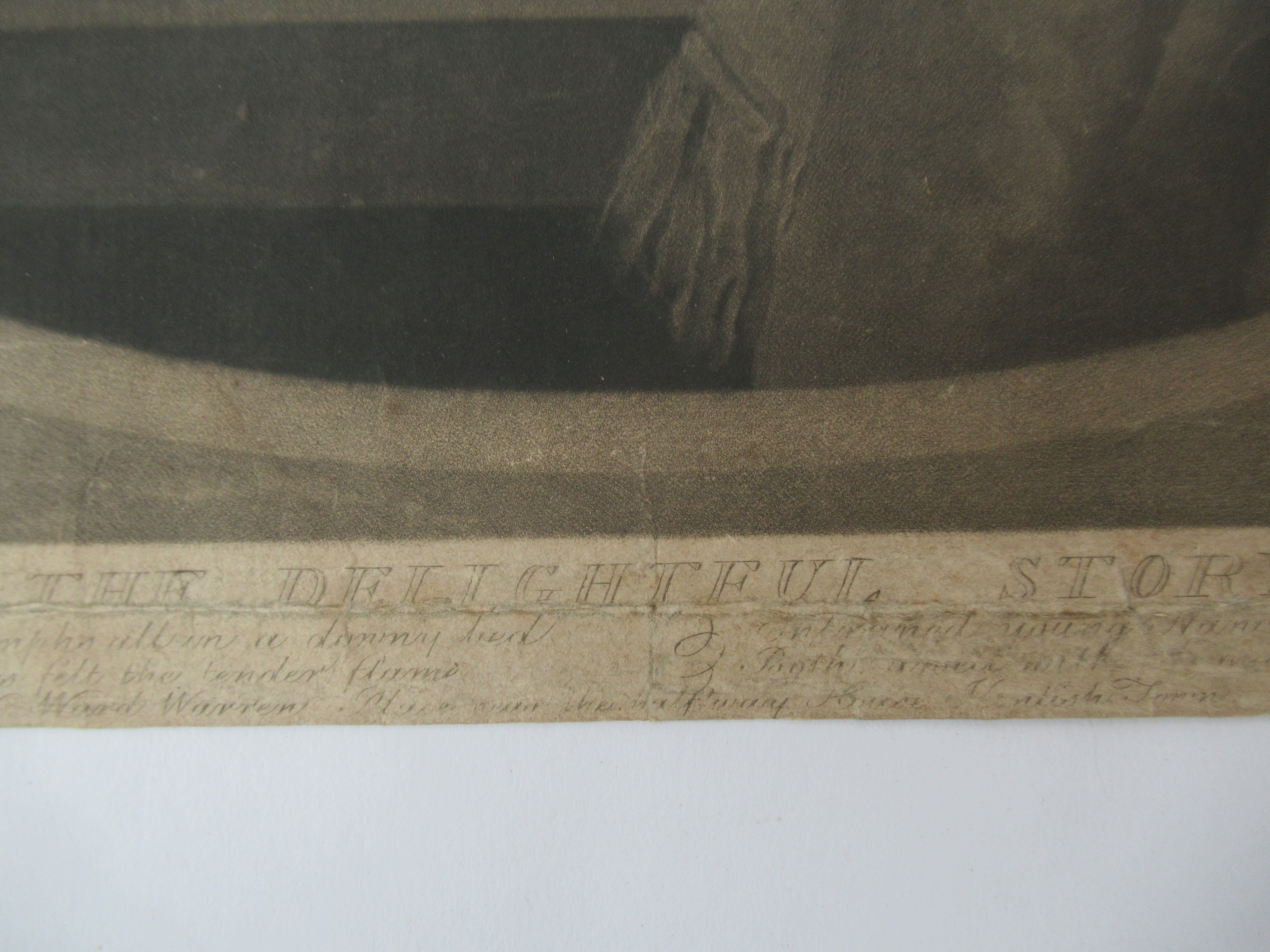 Antique first issue 1787 print William Ward/George Morland, The Delightful Story