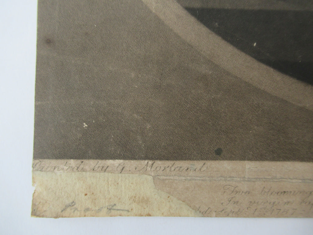 Antique first issue 1787 print William Ward/George Morland, The Delightful Story