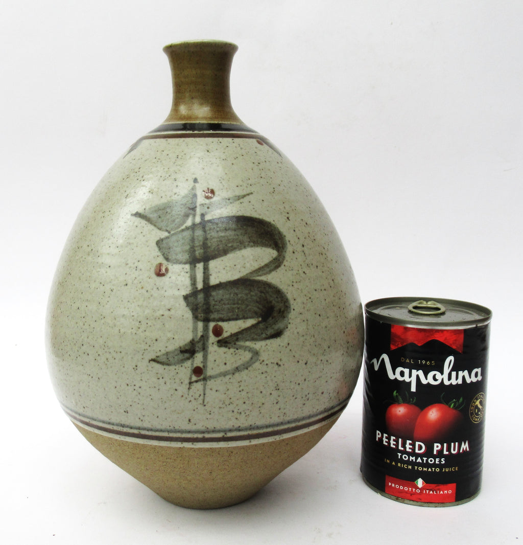 Derek Clarkson large studio pottery stoneware bottle vase c1980
