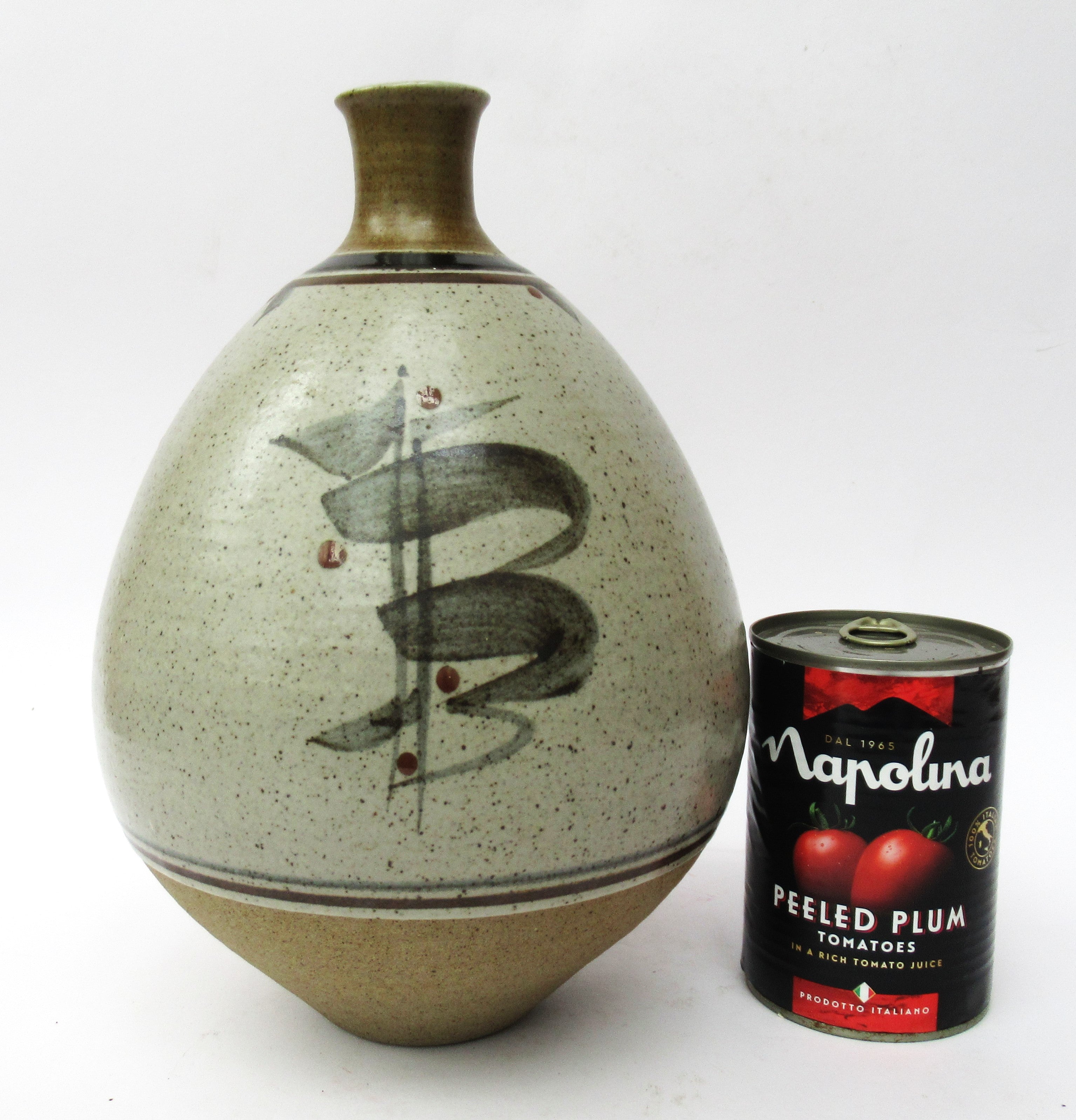 Derek Clarkson large studio pottery stoneware bottle vase c1980