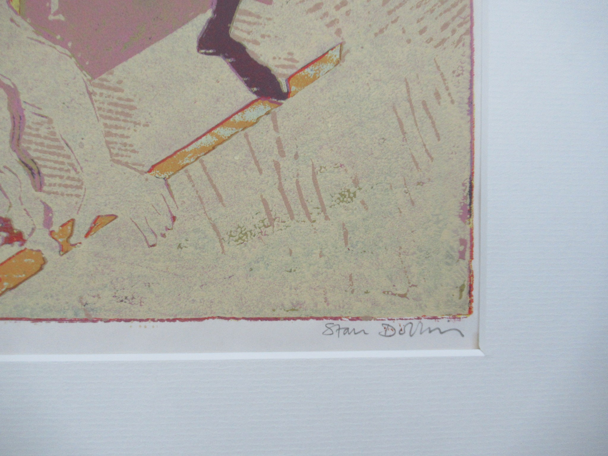 Stan Dobbin unique large screenprint, The Destruction of Job's Sons c1970 signed