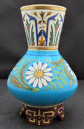 Dr Christopher Dresser, Mintons/Minton, porcelain vase, cloisonné style, 1869