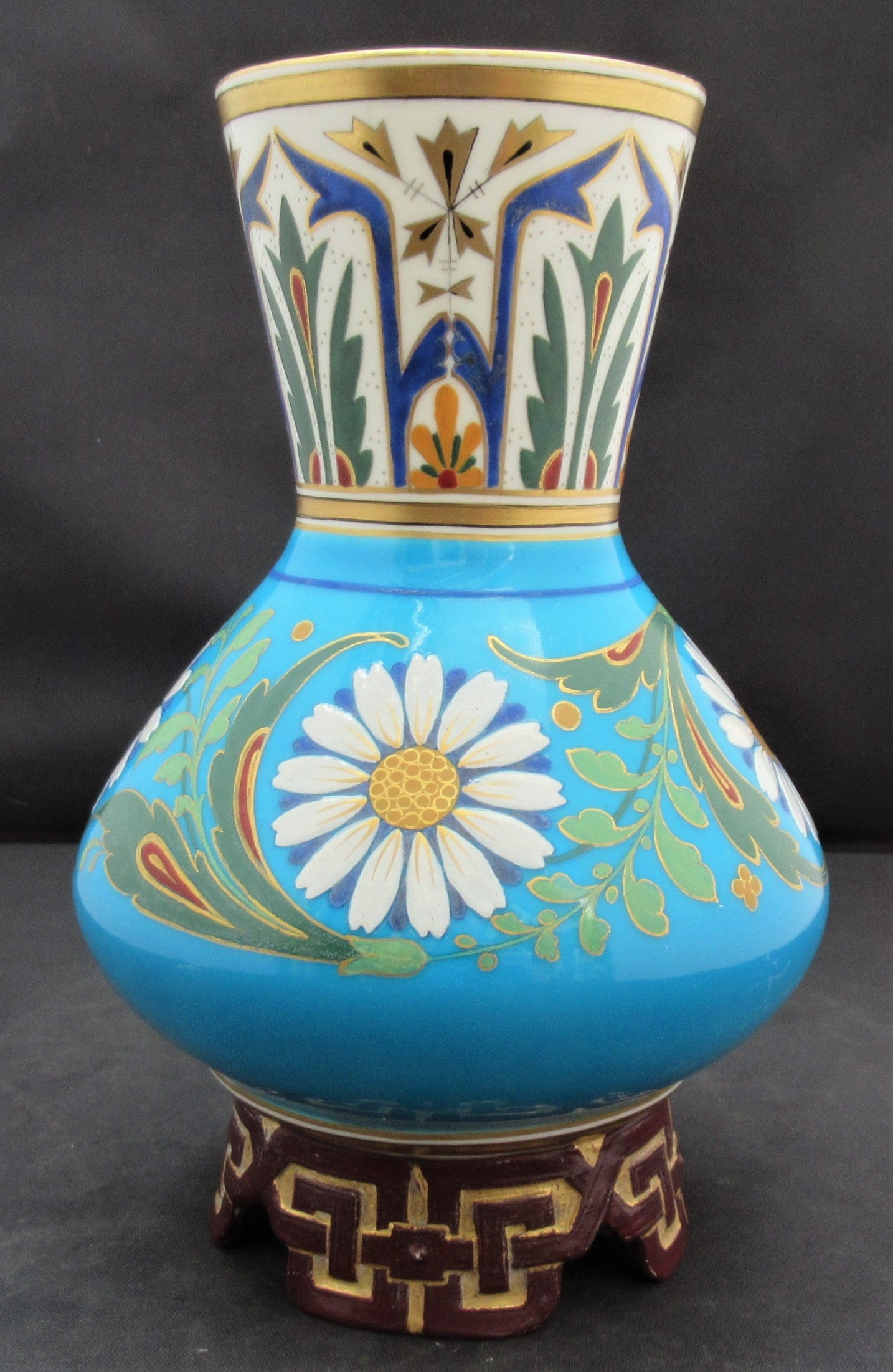 Dr Christopher Dresser, Mintons/Minton, porcelain vase, cloisonné style, 1869