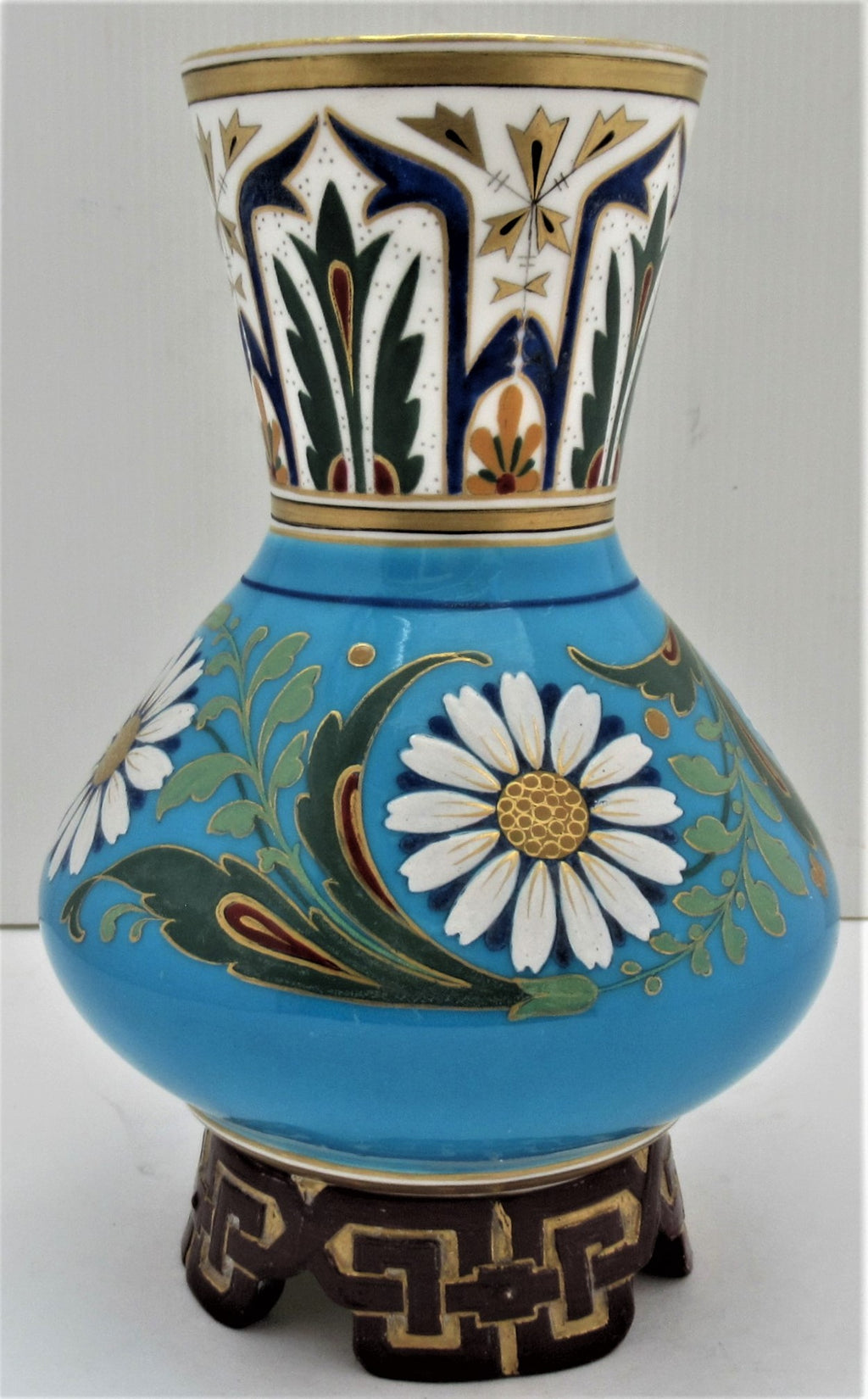 Dr Christopher Dresser, Mintons/Minton, porcelain vase, cloisonné style, 1869