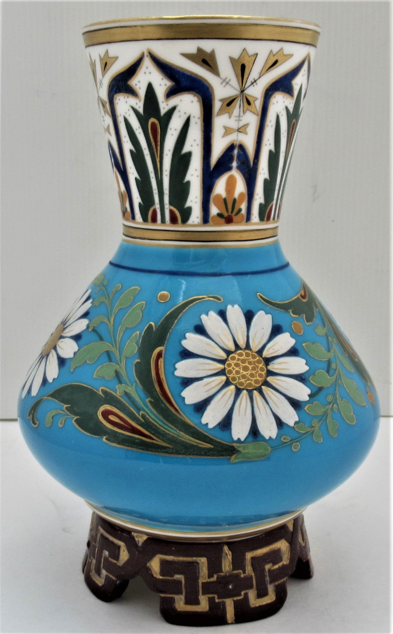 Dr Christopher Dresser, Mintons/Minton, porcelain vase, cloisonné style, 1869