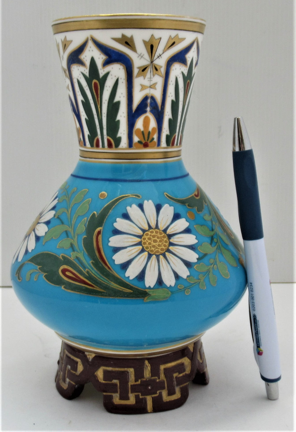 Dr Christopher Dresser, Mintons/Minton, porcelain vase, cloisonné style, 1869
