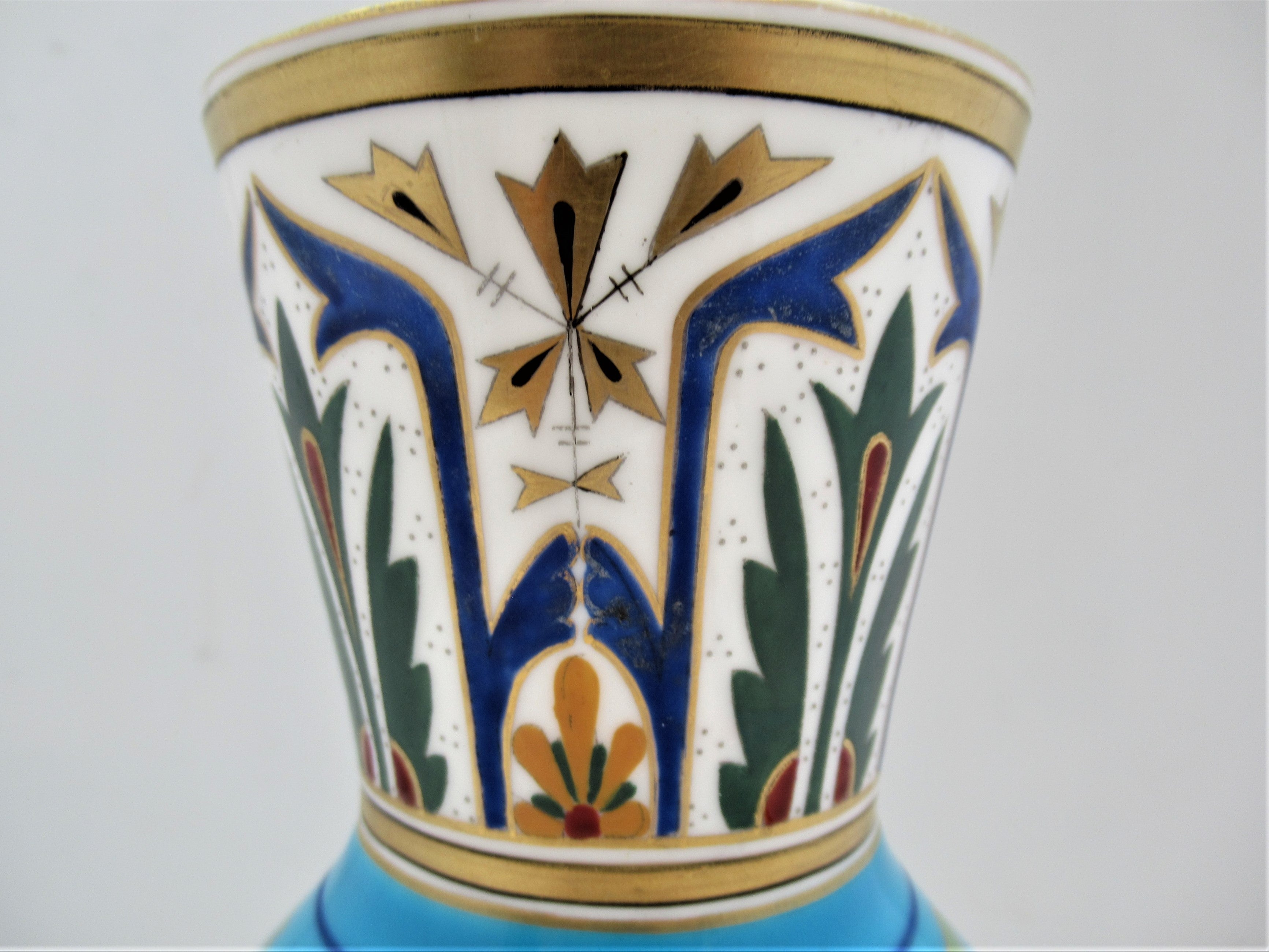 Dr Christopher Dresser, Mintons/Minton, porcelain vase, cloisonné style, 1869