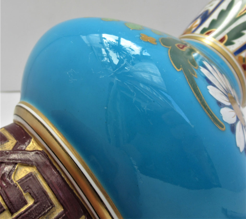 Dr Christopher Dresser, Mintons/Minton, porcelain vase, cloisonné style, 1869