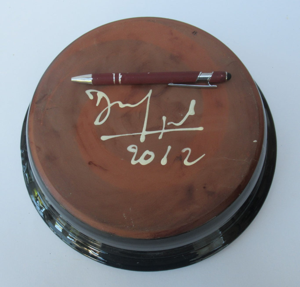 Françoise Dufayard, French studio pottery slipware dish, 2012