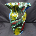 Flying Saucer, large studio pottery enamelled and lustre porcelain vase, c1985