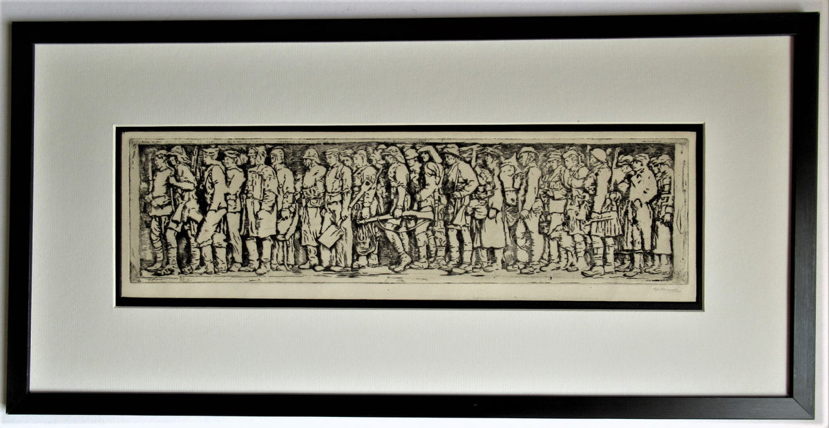 R S Forrest print, Scottish National War Memorial, after Meredith Williams c1927