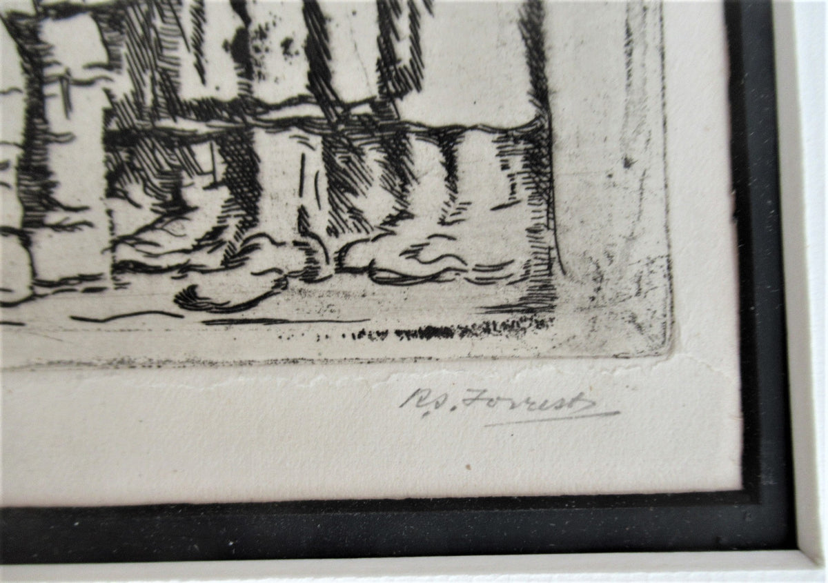 R S Forrest print, Scottish National War Memorial, after Meredith Williams c1927