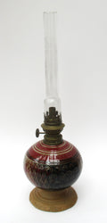 French vintage studio pottery stoneware oil or kerosene lamp, c1980