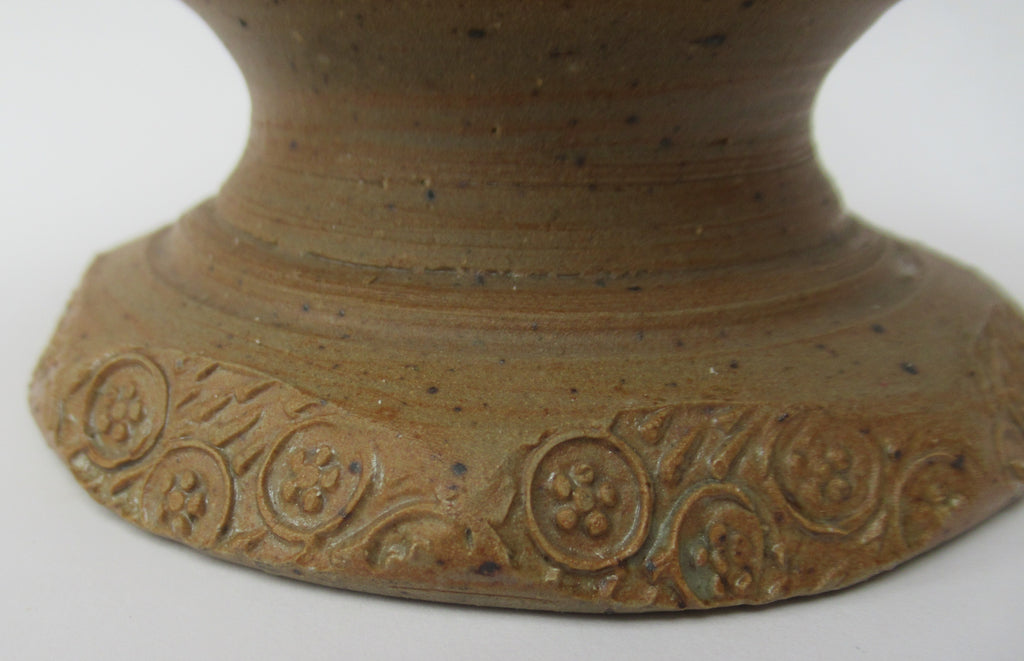 French vintage studio pottery stoneware oil or kerosene lamp, c1980