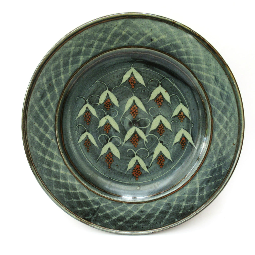 David Frith, Brookhouse Pottery, large stoneware charger or shallow dish, c1990