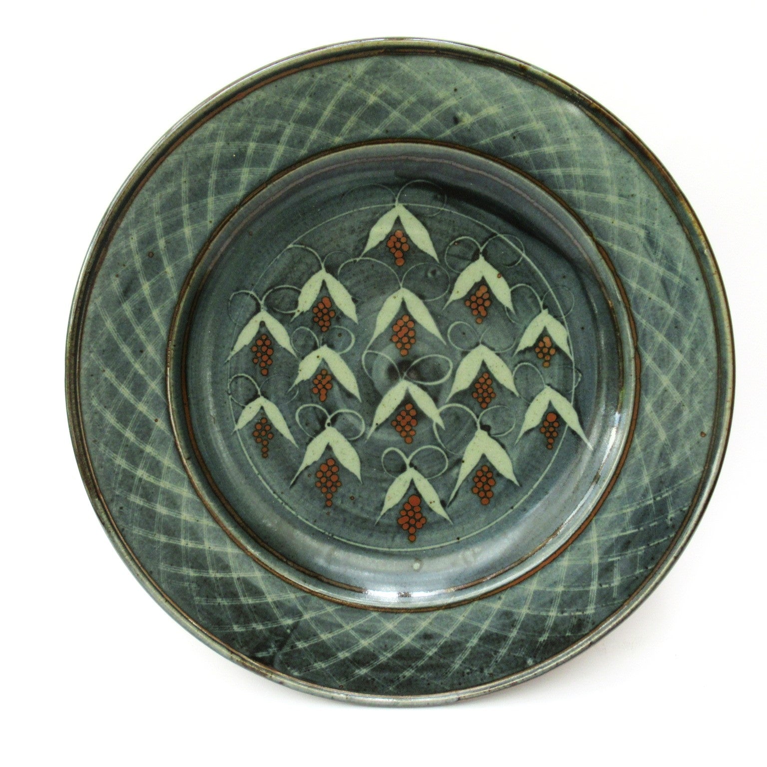 David Frith, Brookhouse Pottery, large stoneware charger or shallow dish, c1990