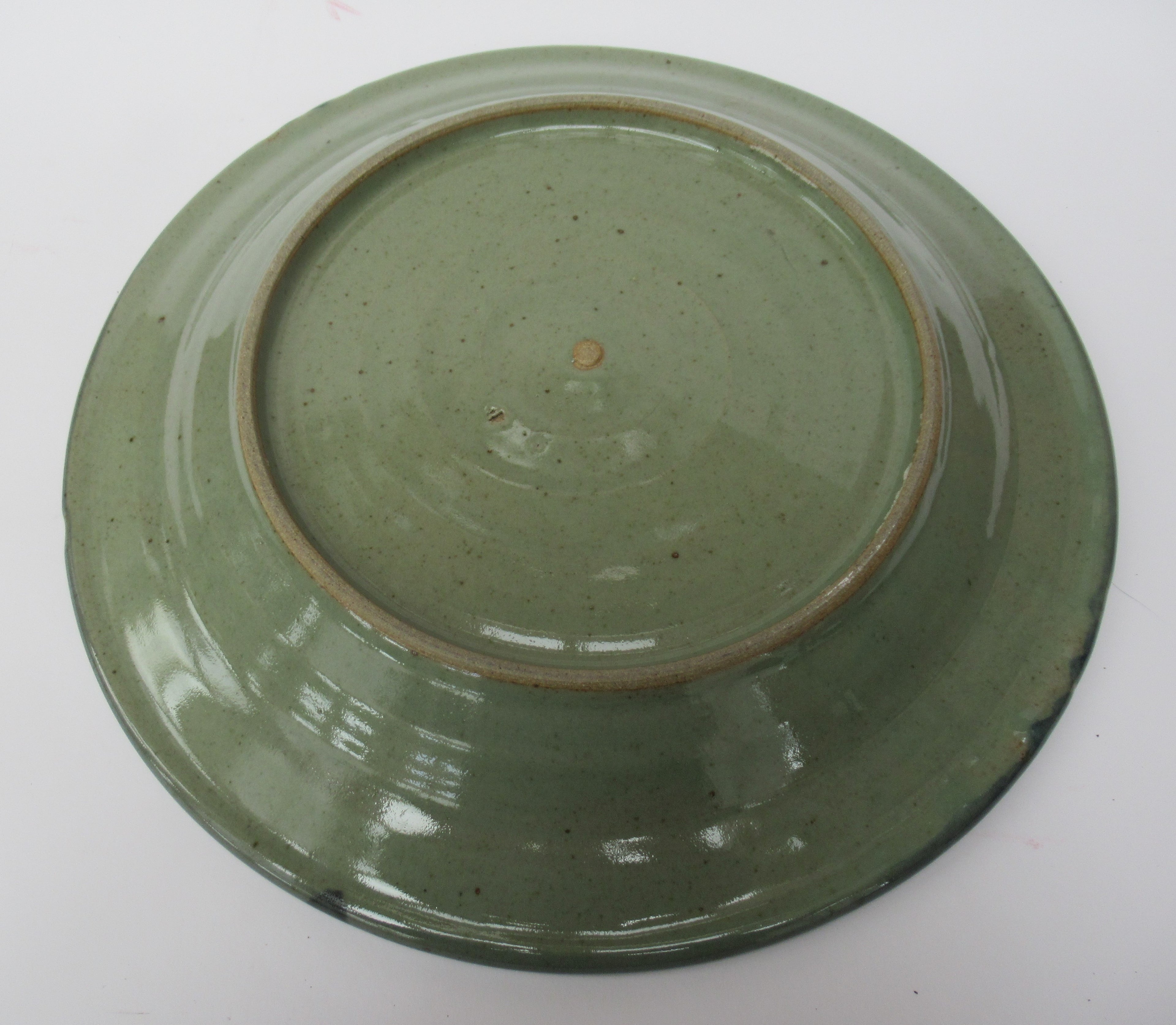David Frith, Brookhouse Pottery, large stoneware charger or shallow dish, c1990