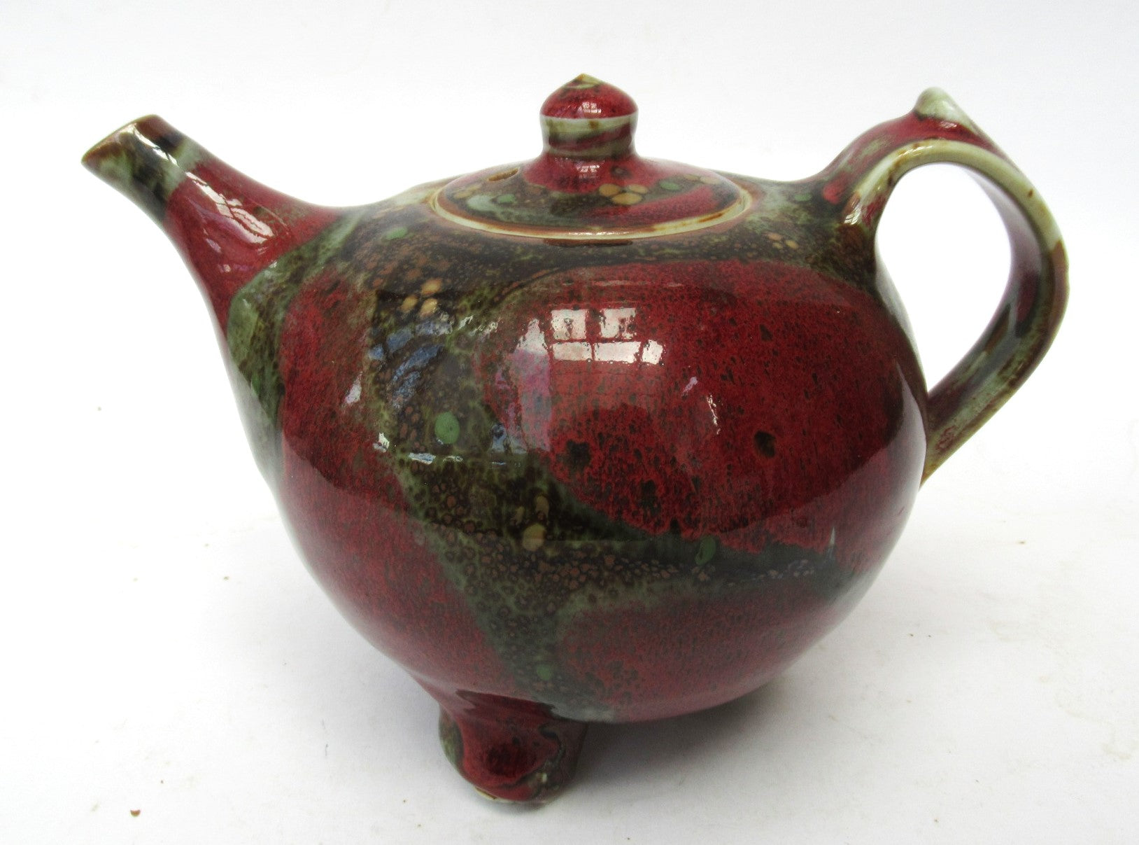 Margaret Frith, Brookhouse Pottery, richly decorated stoneware teapot, c1990