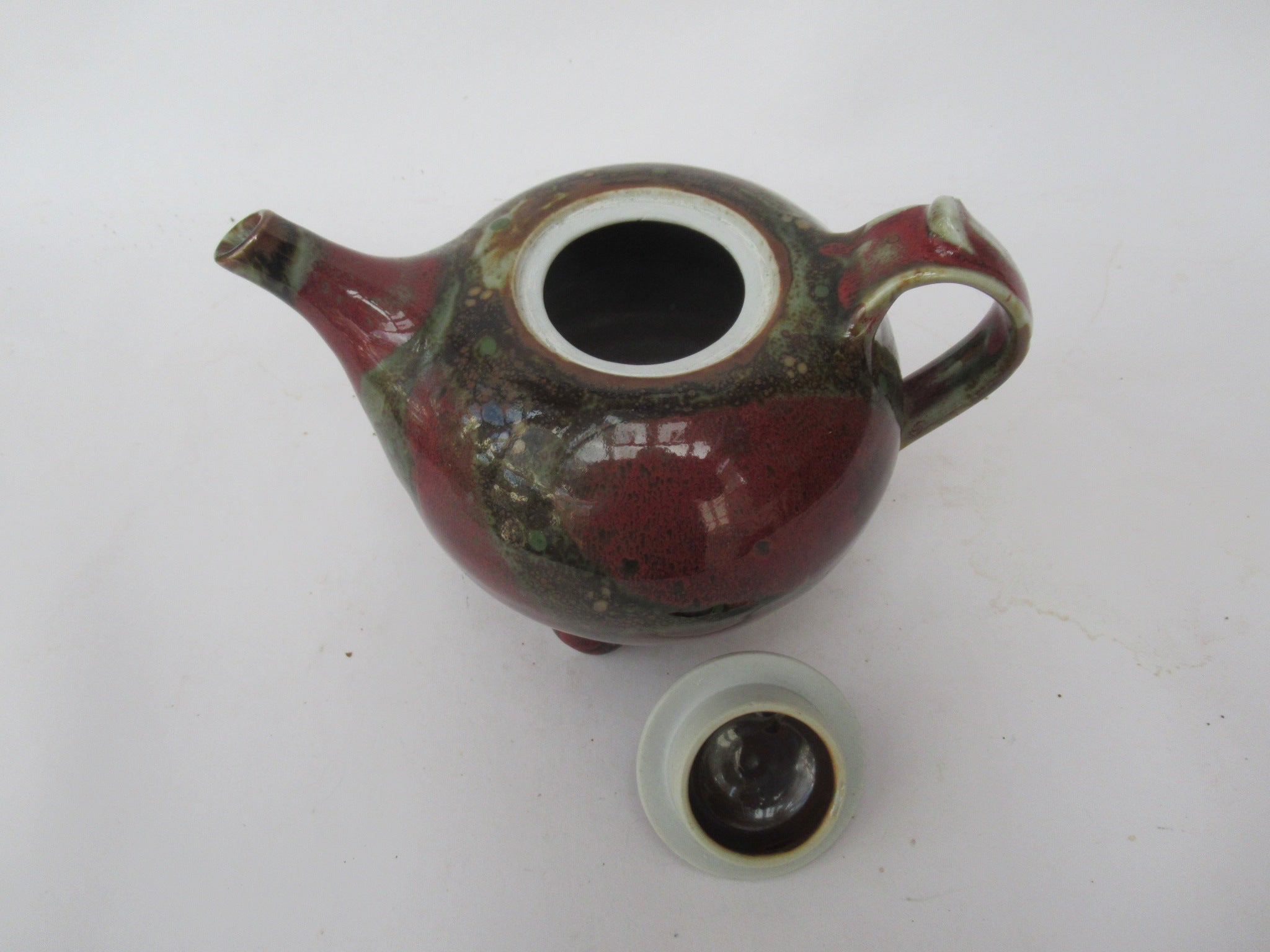 Margaret Frith, Brookhouse Pottery, richly decorated stoneware teapot, c1990