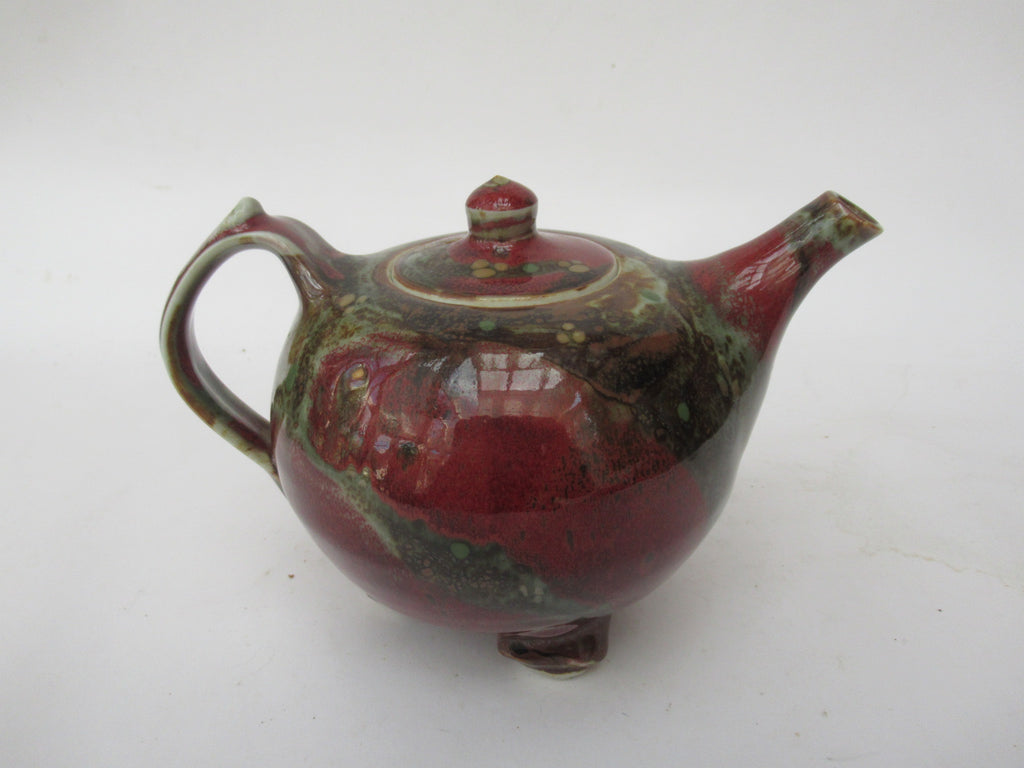 Margaret Frith, Brookhouse Pottery, richly decorated stoneware teapot, c1990