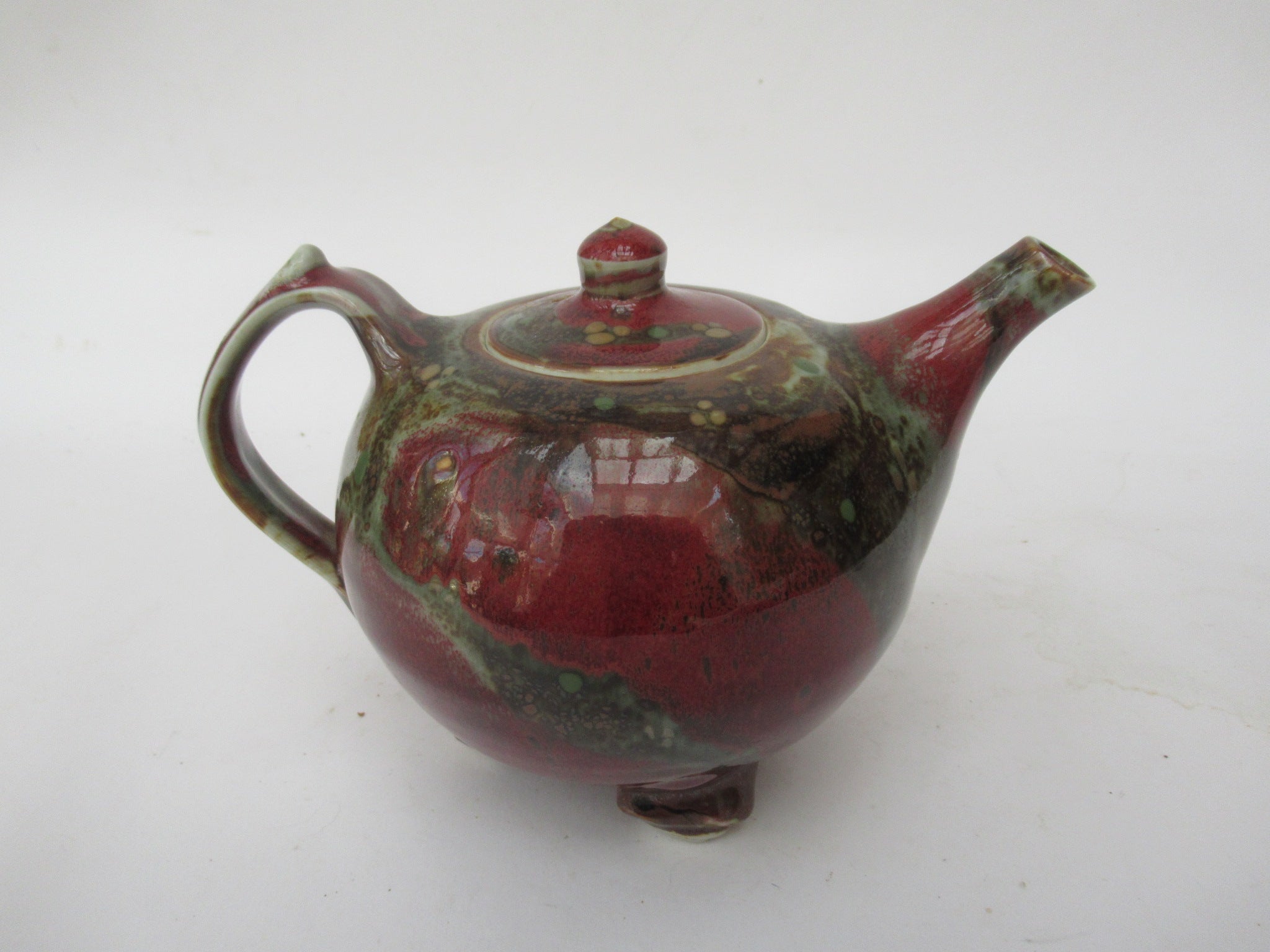 Margaret Frith, Brookhouse Pottery, richly decorated stoneware teapot, c1990