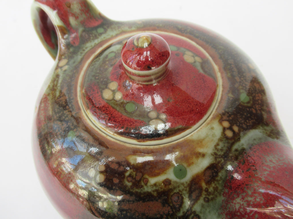 Margaret Frith, Brookhouse Pottery, richly decorated stoneware teapot, c1990