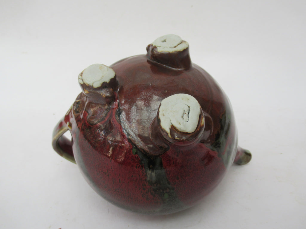 Margaret Frith, Brookhouse Pottery, richly decorated stoneware teapot, c1990
