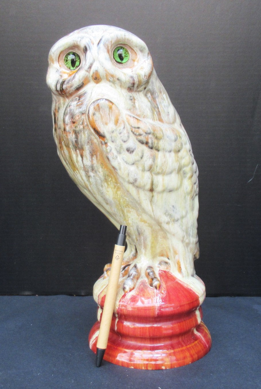 Emile Gallé, high fired ceramic sculpture an Owl, c1889