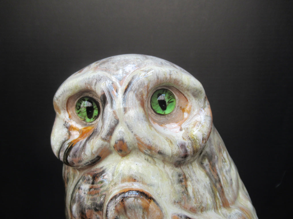 Emile Gallé, high fired ceramic sculpture an Owl, c1889