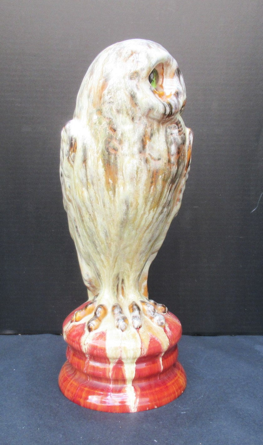 Emile Gallé, high fired ceramic sculpture an Owl, c1889