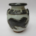 Roger Guerin (Belgium), Art Deco stoneware vase with Lion design, c1930