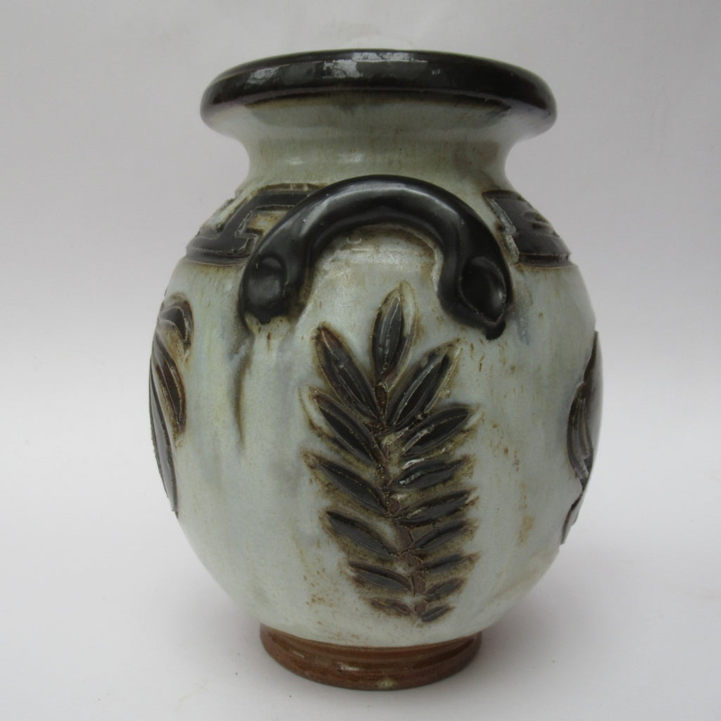 Roger Guerin (Belgium), Art Deco stoneware vase with Lion design, c1930