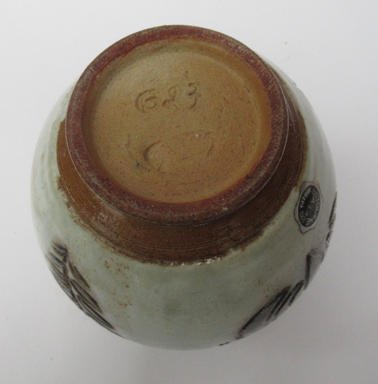 Roger Guerin (Belgium), Art Deco stoneware vase with Lion design, c1930