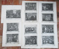 Eleven (of 12) original antique prints by William Hogarth, Industry and Idleness