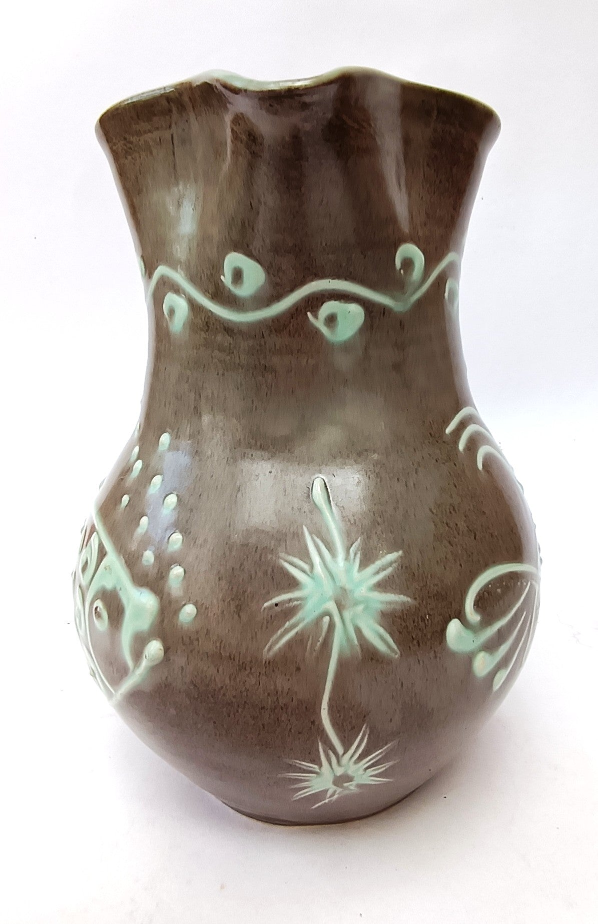 William Fishley Holland, Clevedon Pottery, large studio pottery fish jug, c1955