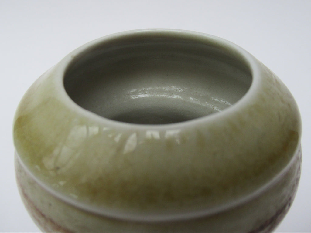 Jane Hamlyn MBE,  porcelain salt glazed British studio pottery vase, c2000