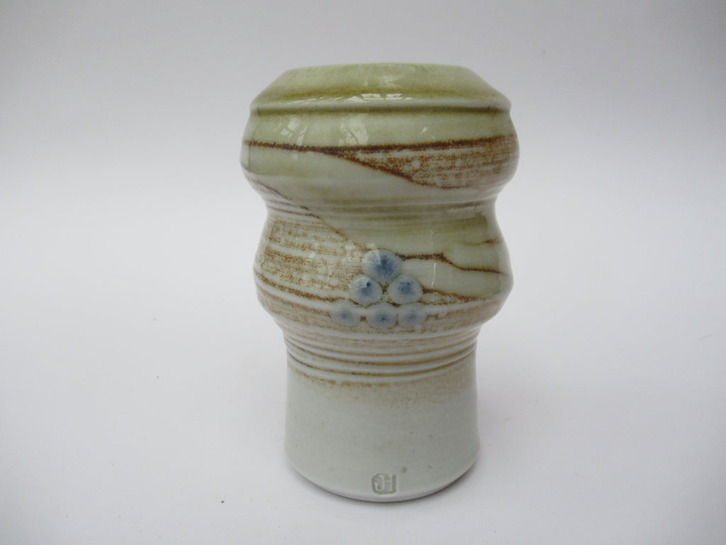 Jane Hamlyn MBE,  porcelain salt glazed British studio pottery vase, c2000