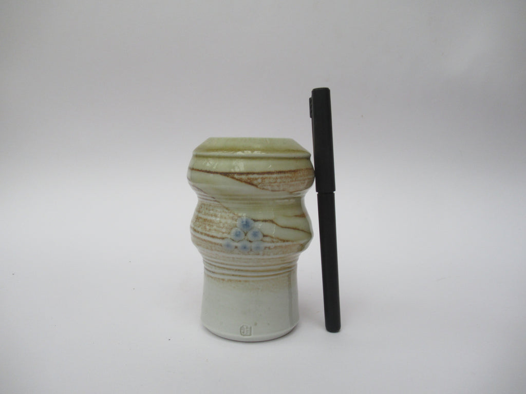 Jane Hamlyn MBE,  porcelain salt glazed British studio pottery vase, c2000