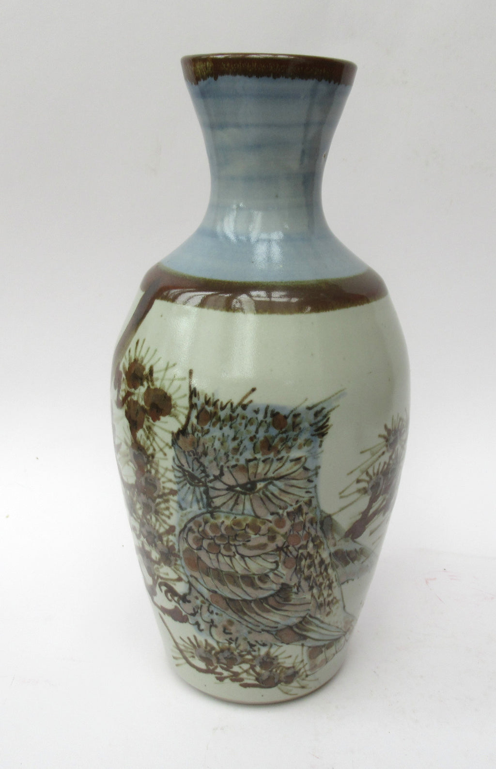 David Eeles (1933-2015), Shepherds Well Pottery, Stoneware Owl Vase