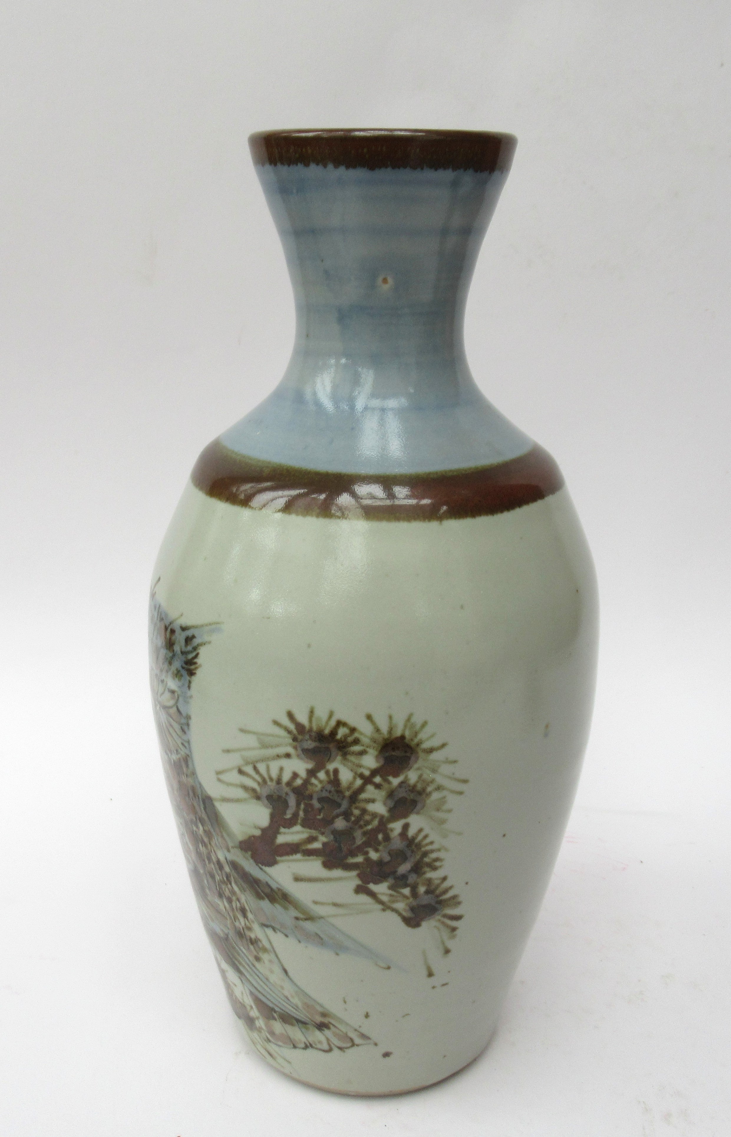 David Eeles (1933-2015), Shepherds Well Pottery, Stoneware Owl Vase