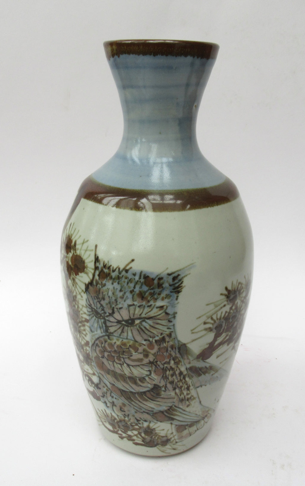 David Eeles (1933-2015), Shepherds Well Pottery, Stoneware Owl Vase