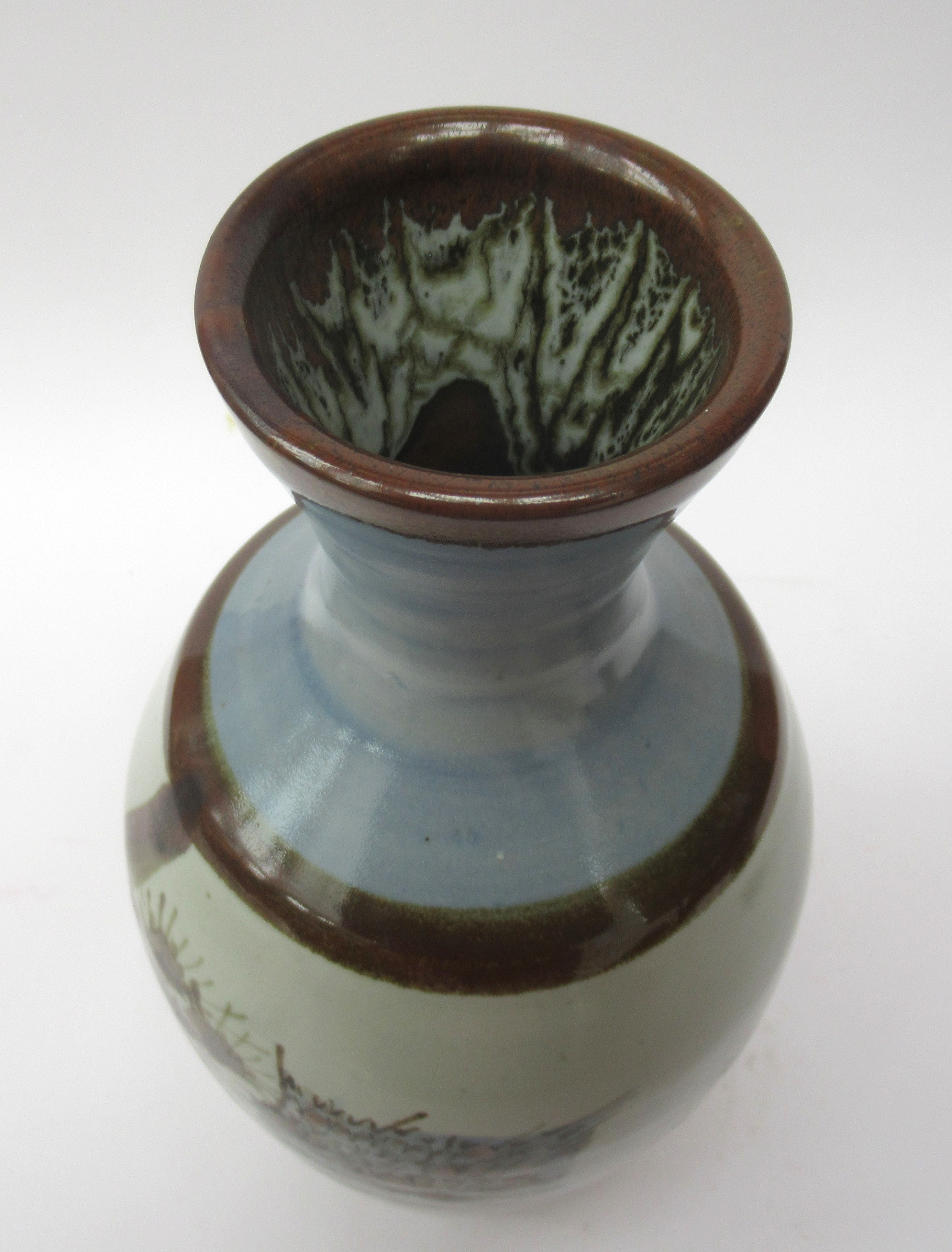 David Eeles (1933-2015), Shepherds Well Pottery, Stoneware Owl Vase