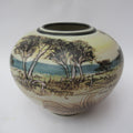 Ian Gamble, Australian studio pottery landscape porcelain vase, 1997