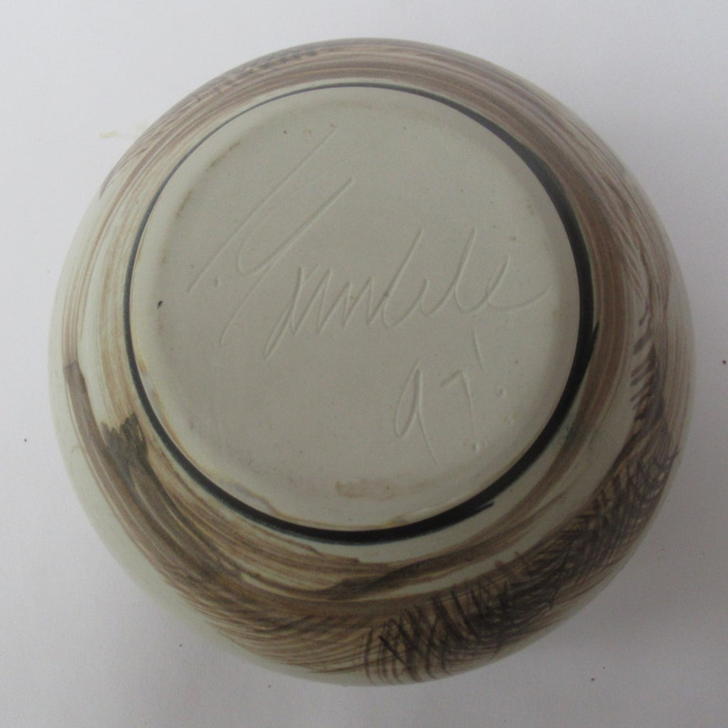 Ian Gamble, Australian studio pottery landscape porcelain vase, 1997