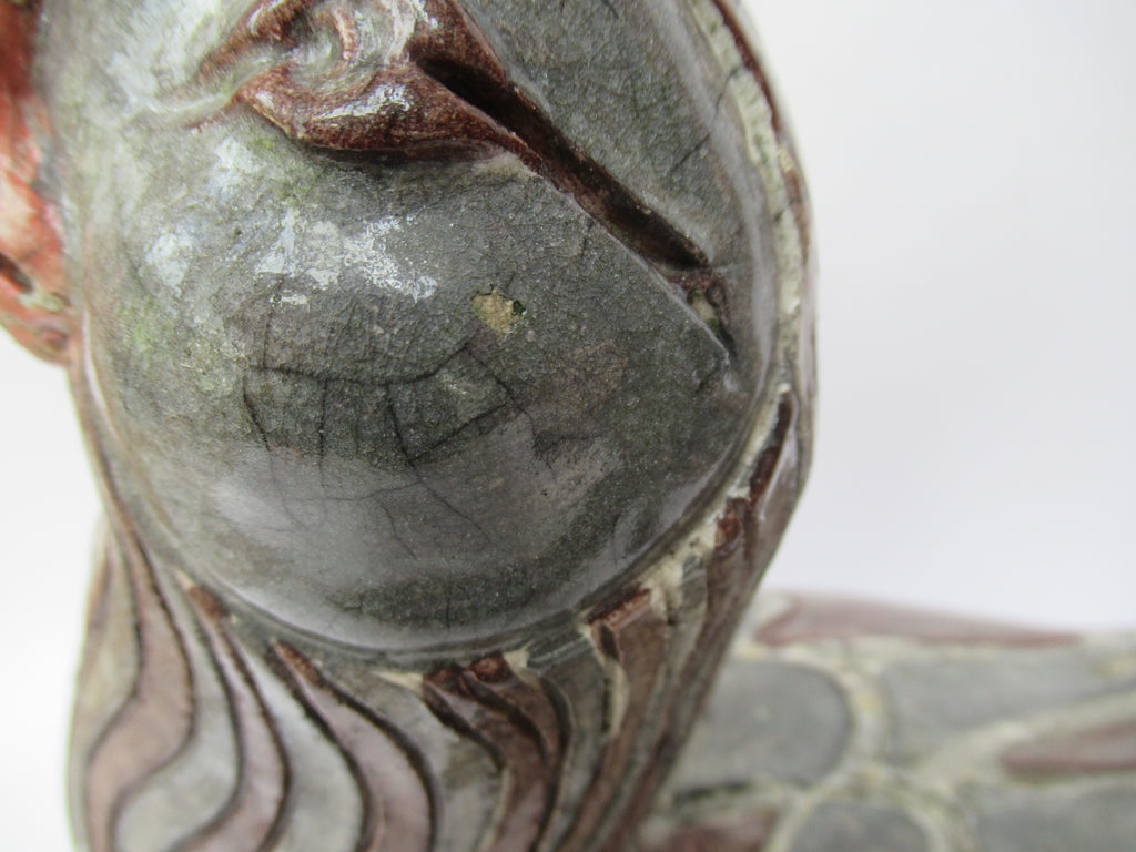 Jennie Hale, large raku sculpture of a Goose