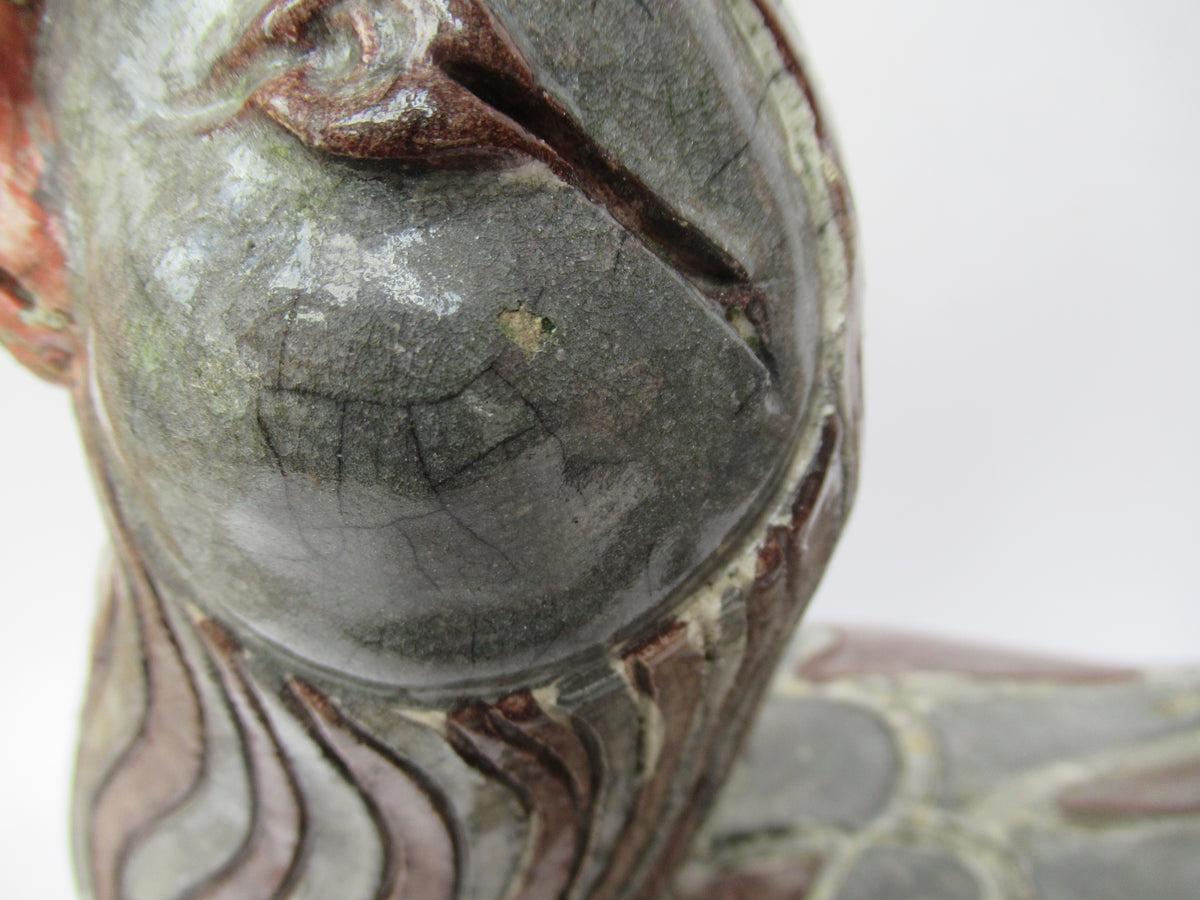 Jennie Hale, large raku sculpture of a Goose